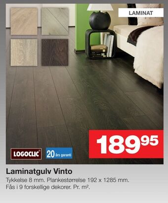 Bauhaus Laminatgulv vinto tilbud