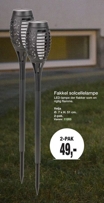 Harald Nyborg Fakkel solcellelampe tilbud