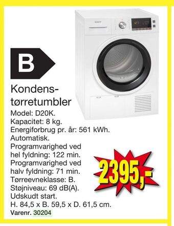 Harald Nyborg Kondens tørretumbler tilbud