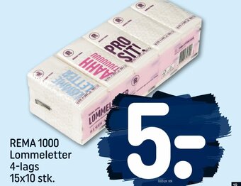 REMA 1000 Rema 1000 Lommeletter 4-lags 15x10 stk. tilbud