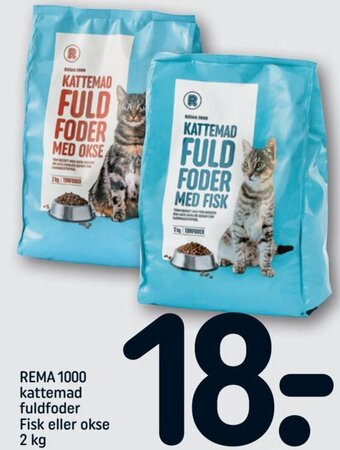 REMA 1000 Rema 1000 kattemad fuldfoder Fisk eller okse 2 kg tilbud