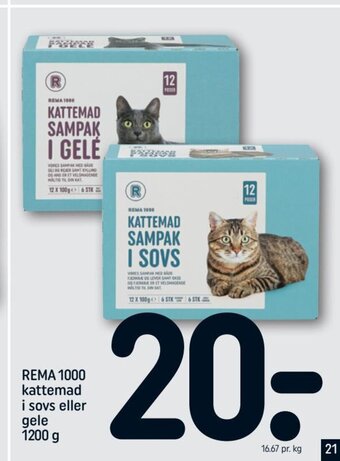 REMA 1000 Rema 1000 kattemad i sovs eller gele 1200 g tilbud