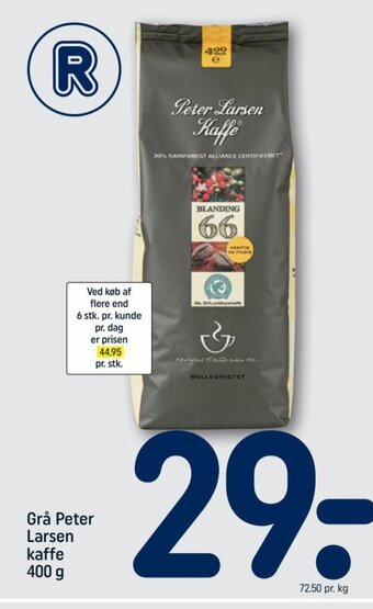 REMA 1000 Grå Peter Larsen kaffe 400 g tilbud