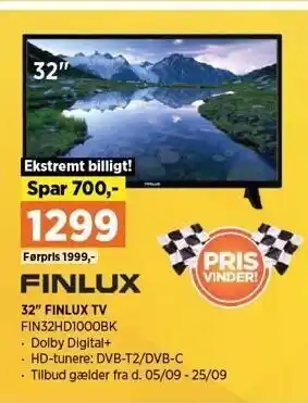 Power 32" finlux tv tilbud