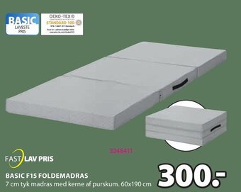 JYSK Basic F15 Foldemadras tilbud