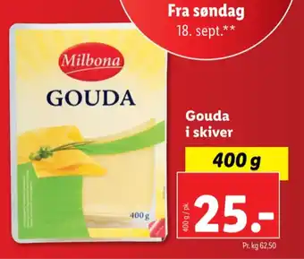 Lidl Milbona skiveost gouda tilbud