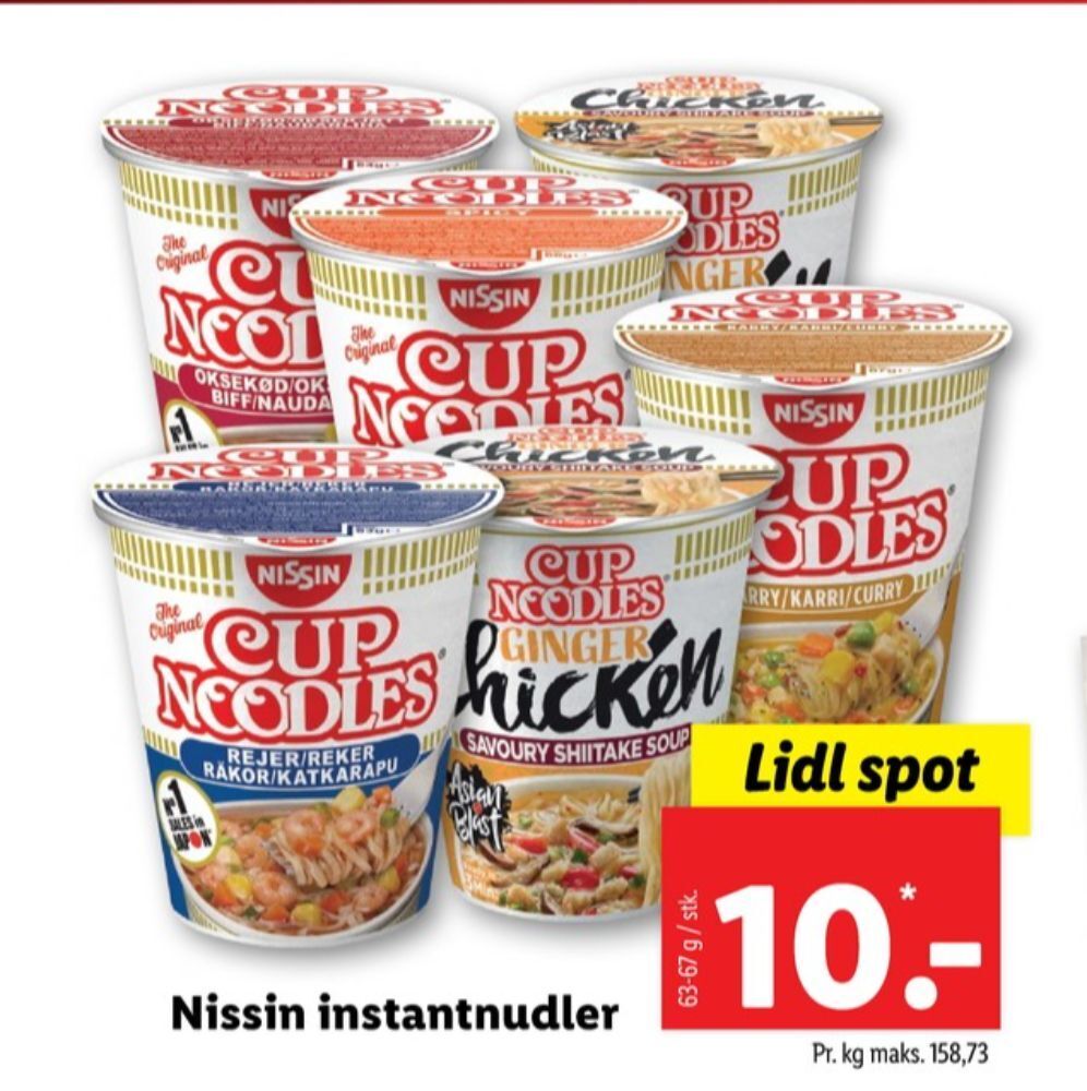 Cup noodles instant retter tilbud hos Lidl