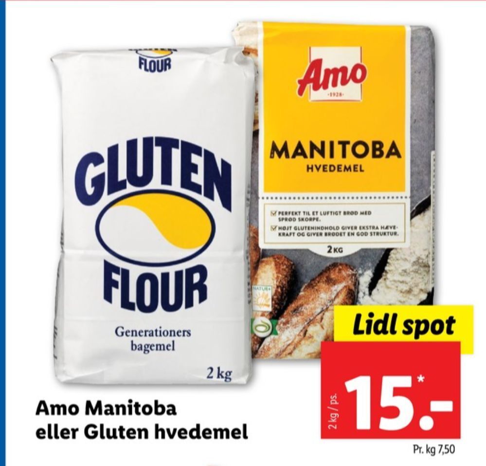 Gluten flour hvedemel tilbud hos Lidl