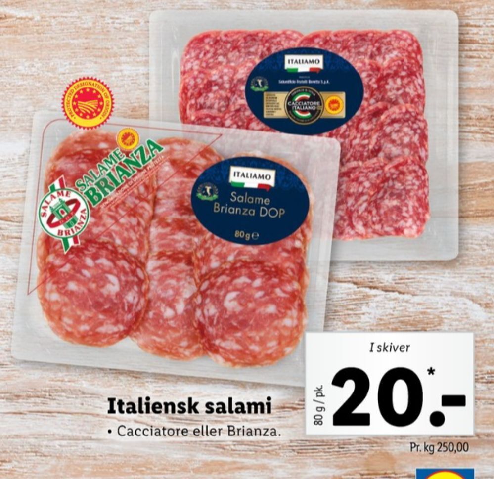 Italiamo salami salame brianza tilbud hos Lidl