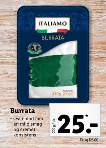 Lidl Italiamo burrata tilbud