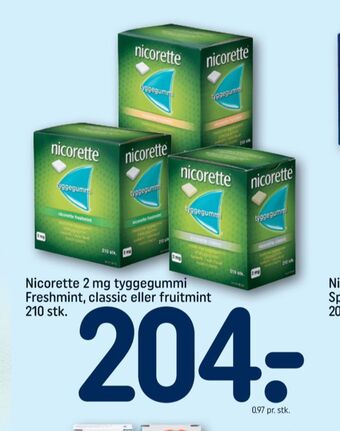 REMA 1000 Nicorette nikotintyggegummi tilbud