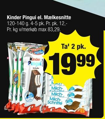 Calle Kinder Pingui el. Mælkesnitte tilbud