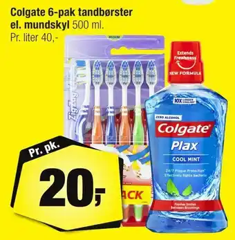 Calle Colgate 6-pak tandbørster el. mundskyl tilbud