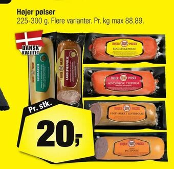 Calle Højer pølser tilbud