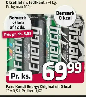 Fleggaard Faxe Kondi Energy Original el. 0 kcal tilbud