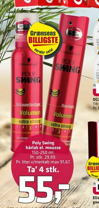 Fleggaard Poly Swing hårlak el. mousse tilbud