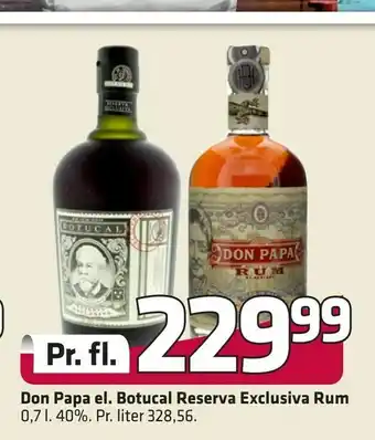 Fleggaard Don Papa el. Botucal Reserva Exclusiva Rum tilbud