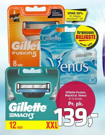 Fleggaard Gillette Fusion, Mach3 el. Venus tilbud