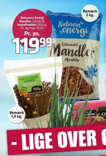 Fleggaard Naturens Energi Mandler hasselnødder tilbud