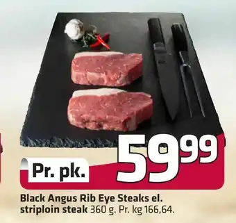 Fleggaard Black Angus Rib Eye Steaks el. striploin steak tilbud