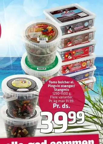 Toms bolcher el. Pingvin stænger/ Stangmix