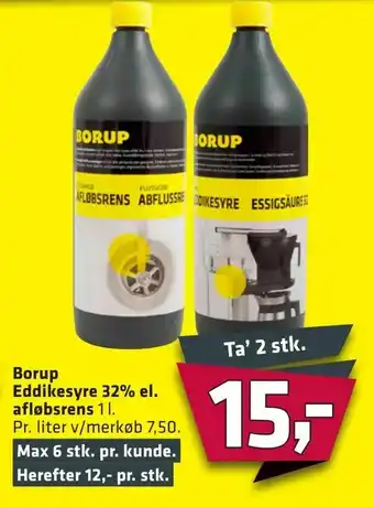 Borup Eddikesyre 32% el. afløbsrens