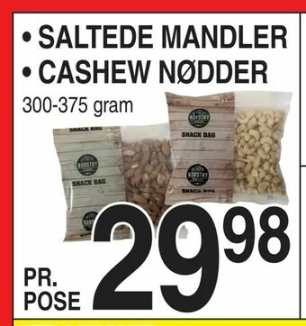 ABC Lavpris saltede mandler • cashew nødder tilbud