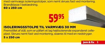 jem & fix Isoleringsstolpe til varmvæg 30 mm tilbud