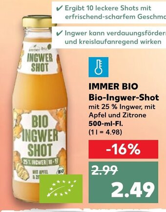 Kaufland Immer Bio Bio-Ingwer-Shot tilbud