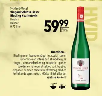 Citti Vingård schloss lieser riesling kvalitetsvin tilbud