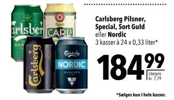 Citti Carlsberg pilsner, special, sort guld eller nordic tilbud