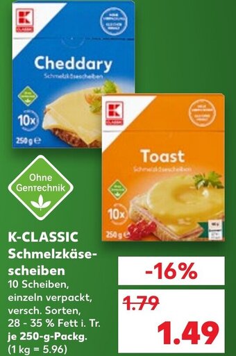 Kaufland K-Classic Schmelzkäsescheiben tilbud