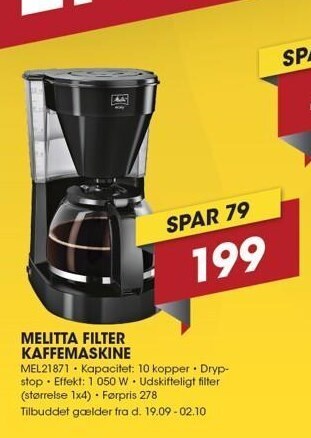 Melitta filter kaffemaskine