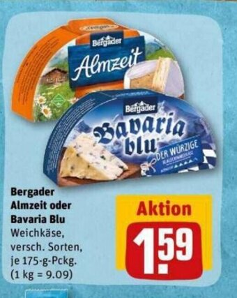 REWE DE Bergader Almzeit oder Bavaria Blu tilbud
