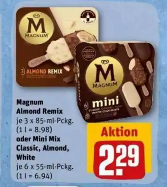 REWE DE Magnum Almond Remix oder Mini Mix Classic , Almond, White tilbud