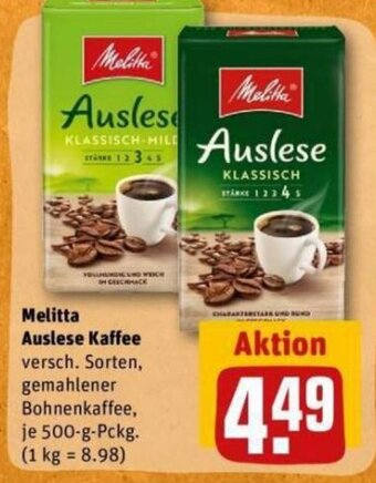 REWE DE Melitta Auslese Kaffee tilbud