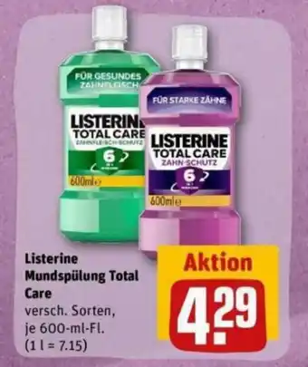 REWE DE Listerine Mündspülung Total Care tilbud