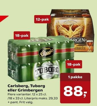Dagli'Brugsen Carlsberg, Tuborg eller Grimbergen tilbud