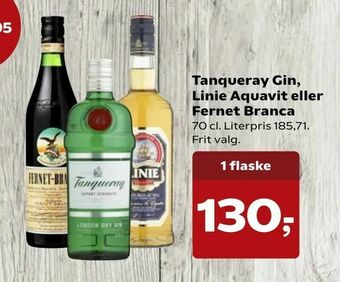 Tanqueray Gin, Linie Aquavit eller Fernet Branca