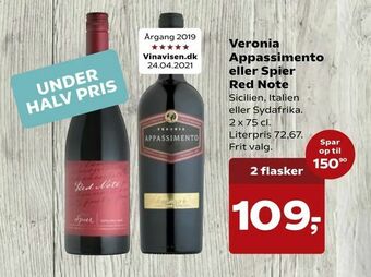 Dagli'Brugsen Veronia Appassimento eller Spier Red Note tilbud