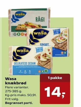 Dagli'Brugsen Wasa knækbrød tilbud