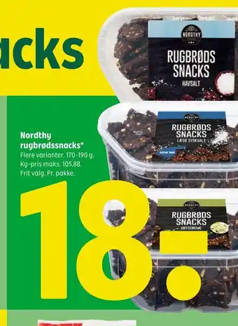 Coop 365 Nordthy rugbrødssnacks tilbud