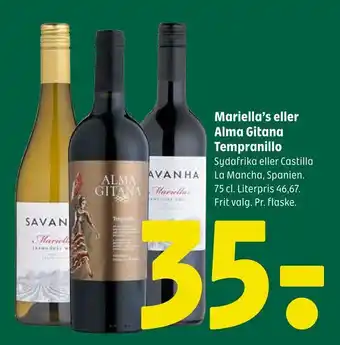 Mariella's eller alma gitana tempranillo
