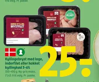 Coop 365 Kyllingebryst med lage, inderfilet eller hakket kyllingkød 3-6% tilbud