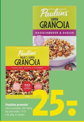 Coop 365 Paulúns granola tilbud