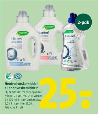 Coop 365 Neutral vaskemiddel eller opvaskemiddel tilbud