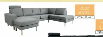 Daells Bolighus Hjørnesofa møbelstof tilbud