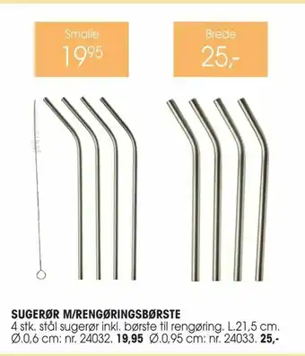 Sugerør m/rengøringsbørste