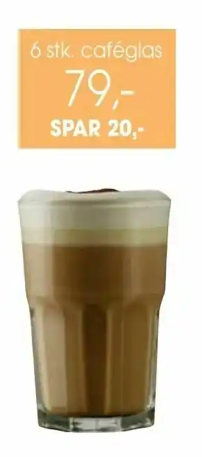 Daells Bolighus 6 stk. caféglas tilbud