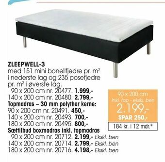 Daells Bolighus Sættilbud boxmadras inkl. topmadras tilbud